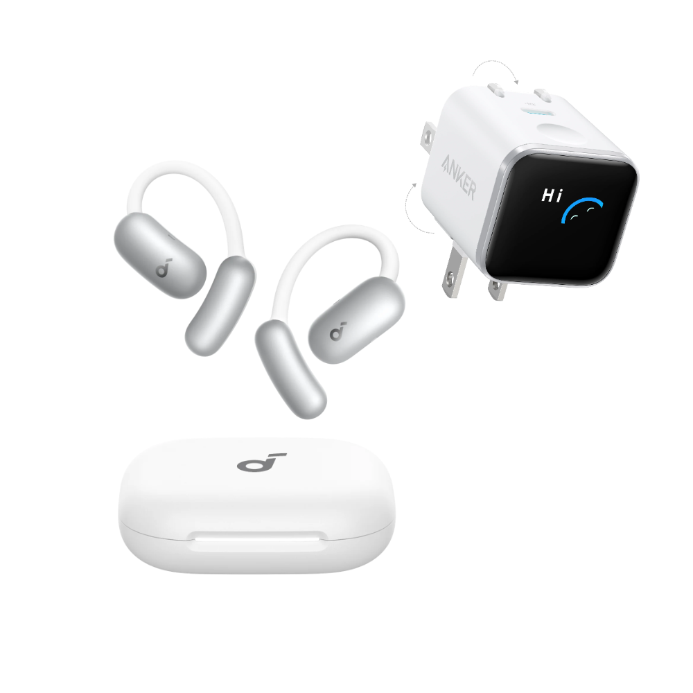 Soundcore AeroFit 2 AI Assistant + Anker Nano Charger (45W, 180° Foldable)