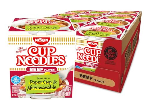 Nissin Cup Beef Noodles Ramen Noodle Soup 12-Pack