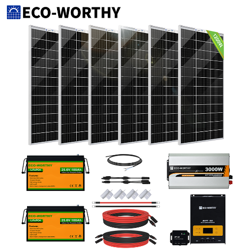 ECO-WORTHY 1170W Solar Kit with Panels, Battery, and Inverter