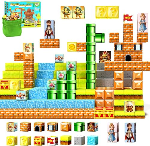 Magnetic Blocks Adventure Building Toys, 54 Pcs.