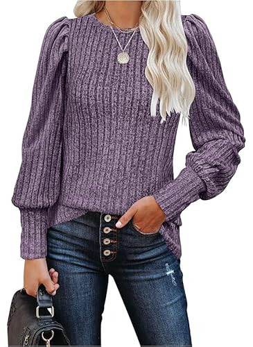 Women's Puff Sleeve Knit Tunics