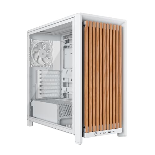 Corsair Frame 4000D Wood RS Modular Mid-Tower ATX PC Case w/ 4 x PWM Fans (White/Oak)