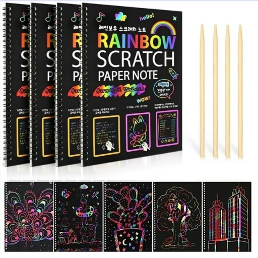 Rainbow Art Scratch Notebook Set