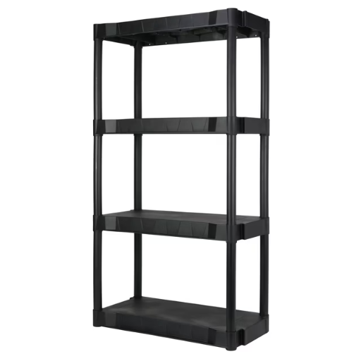 Hyper Tough 4-Tier Plastic Garage Shelf Unit