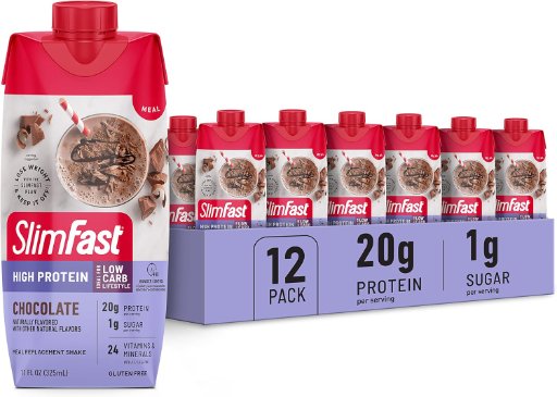 12pk SlimFast 20g Protein Meal Replacement Shakes (Chocolate)