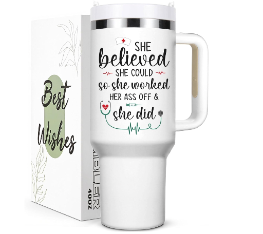 40oz Nurse Tumbler with Key Chain Set
