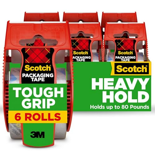 Scotch Tough Grip Packing Tape 6-Pack