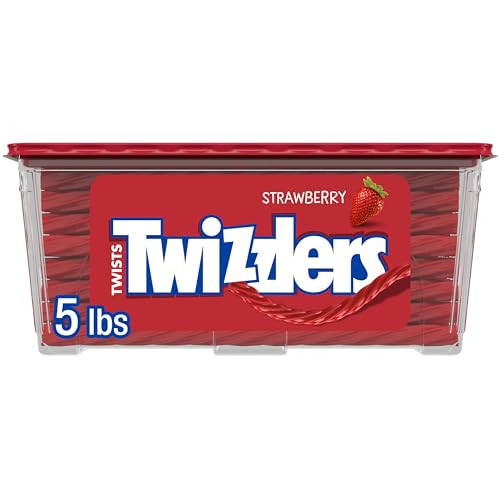 Twizzlers Twists Licorice Chewy Candy (Strawberry), 5 Lbs.