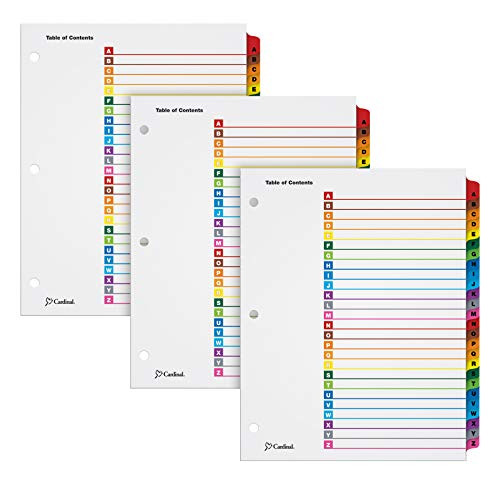 Cardinal A-Z Tab Dividers for 3 Ring Binders