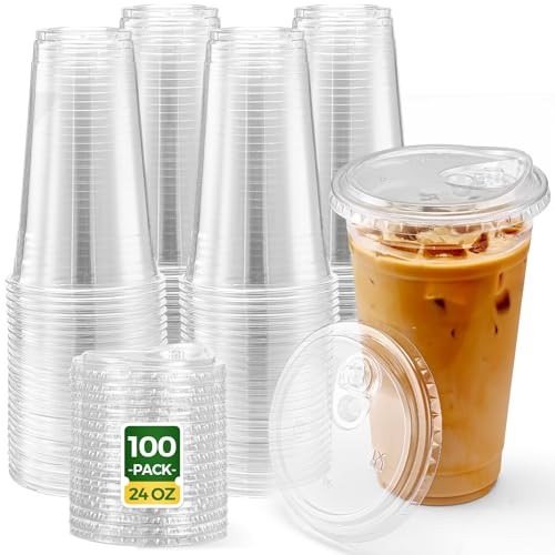 Glotoch Express Clear Plastic Cups with Lids