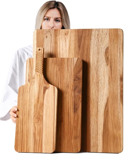 3 PC Set of Teak Wood Cutting Boards