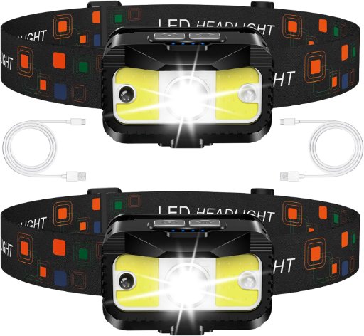 2-Pack MIOISY 1200 Lumen Rechargeable LED Head Lamps