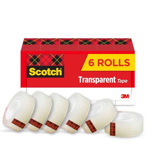 Scotch Transparent Tape 6-Pack (3/4" x 1296")