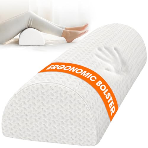 Half Moon Memory Foam Bolster Pillow for Knee/Legs