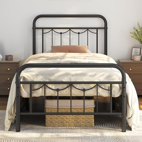 Yaheetech Twin Size Metal Bed Frame W/Head & Footboard