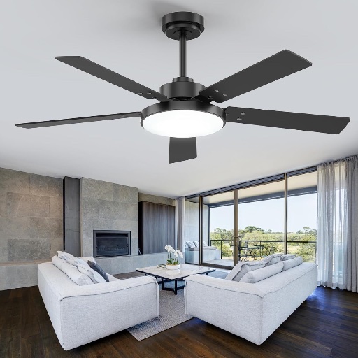 Vaczon 52 inch Black Ceiling Fan