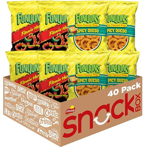 Funyuns Onion Flavored Rings Chips Variety Pack, 40 Count