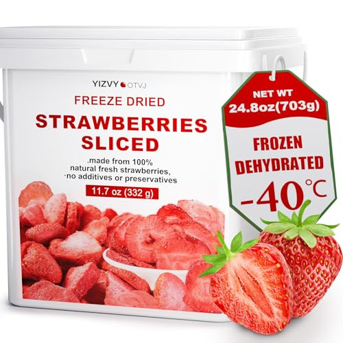 Freeze Dried Strawberry Slices 11.7 oz Resealable Airtight Bucket