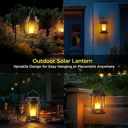 Solar Lantern Outdoor Indoor Use 2 Pack