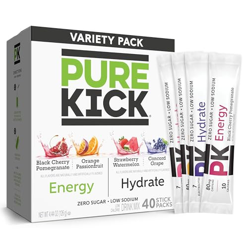 PURE KICK Energy and Hydrate Singles To Go Drink Mix Variety Pack