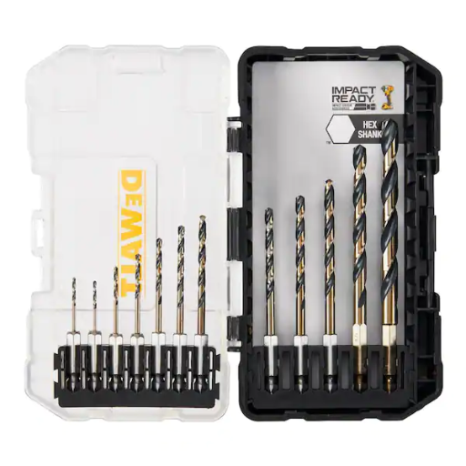 DEWALT Black and Gold Impact Ready Metal Twist Drill Bit Set
