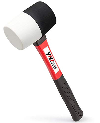 YIYITOOLS Rubber Hammer with Fiberglass Handle