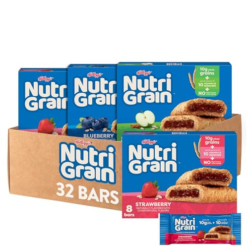 Nutri-Grain Soft Baked Breakfast Bars Variety Pack, 32 Count