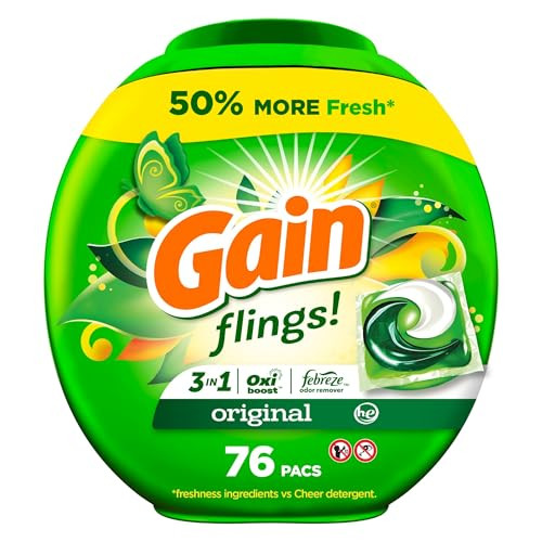 Gain flings Laundry Detergent Soap Pacs (76 Pacs)