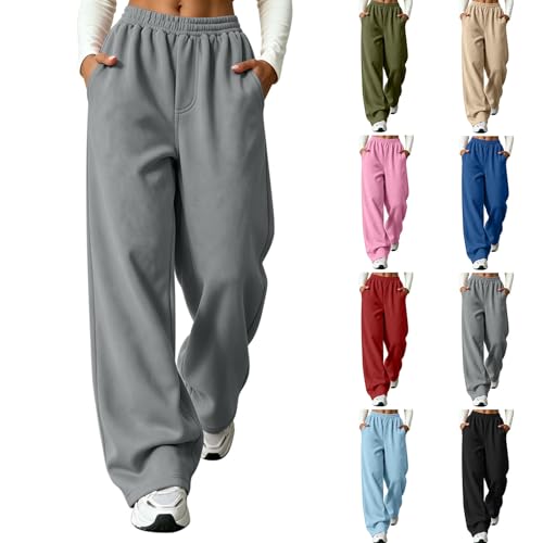 Womens Soft Wide Leg Loose Straight Leg Open Bottom Sweatpants Deal