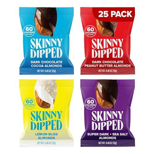 SkinnyDipped Snack Attack Minis Almond Variety Pack, 25 Count