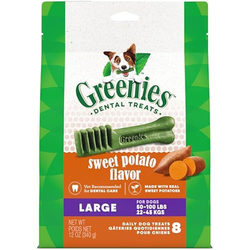 Greenies Large Dental Bone Dog Treat Sweet Potato Flavor