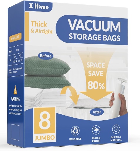 Jumbo Vacuum Storage Bags 8-Pack