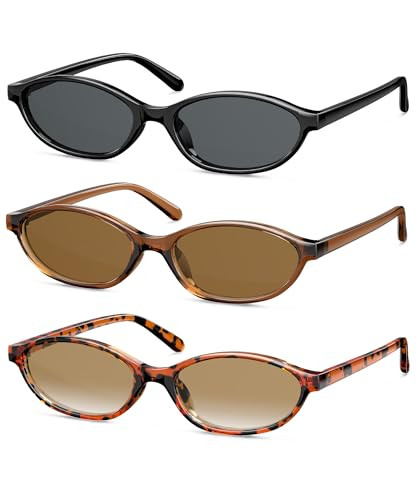 Retro Oval Cat Eye Sunglasses 3-Pack