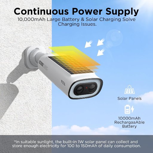 TCL 2K Solar Security Camera Cam B1