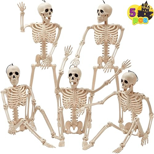 Posable Halloween Skeletons 5-Pack