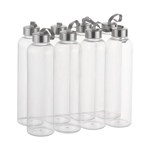 8 Pack of Novelinks Plastic Water Bottles, 27 Oz.