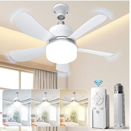 Dimmable LED Socket Ceiling Fan Light