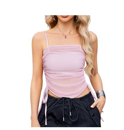 Women Mesh Camisole Sheer Cami Top
