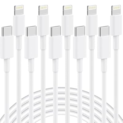 5-Pack of 6ft USB-C to Lightning Cables