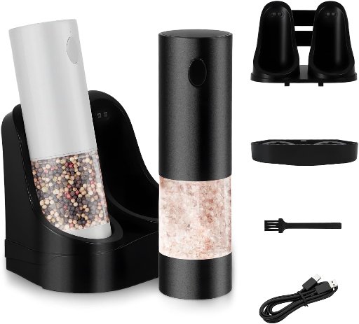 Günter & Hauer Automatic Salt and Pepper Grinder Set W/Charging Base