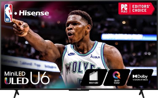 Hisense 85" U6 Series 4K UHD Google Smart TV (2024 Model)