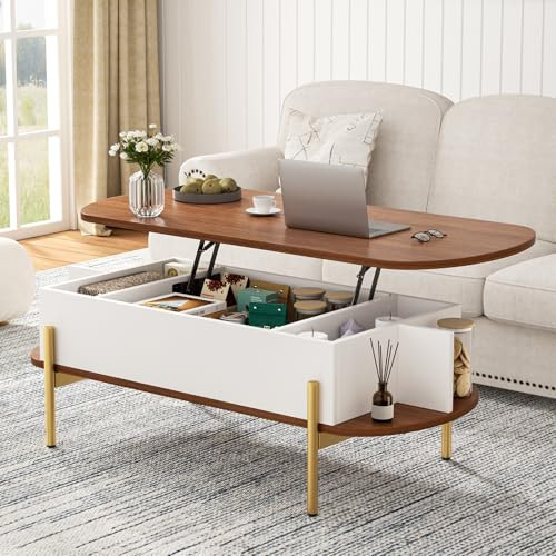 48" Oval Lift Top Coffee Table with Storage
