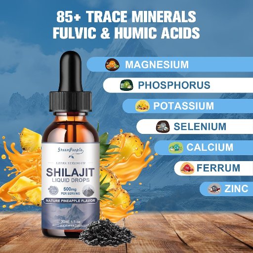 GREENPEOPLE Himalayan Shilajit Resin Liquid Drops, 1 Oz.