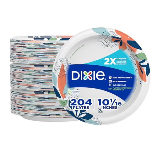 Dixie Large Paper Plates 10 Inch - 204 Count