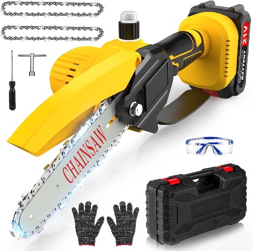 8" Mini Cordless Chainsaw (Battery Not Included)