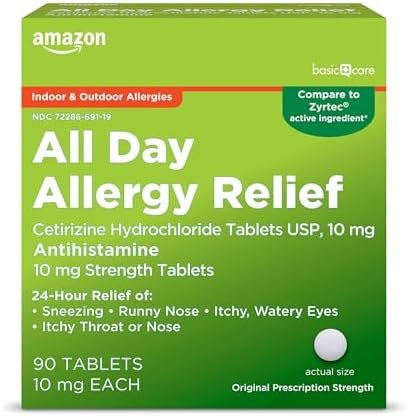 Amazon Basic Care All Day Allergy Tablets 90-Count