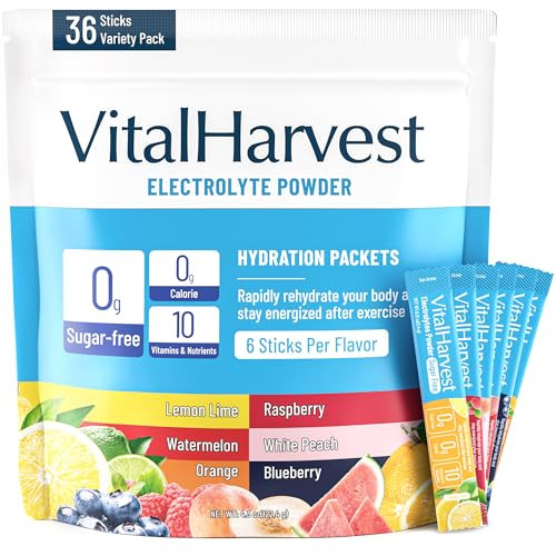 VitalHarvest Electrolytes Powder Packets, 36 Count