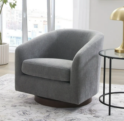 Better Homes & Gardens Bradford Wooden Base Modern Swivel Accent Chair