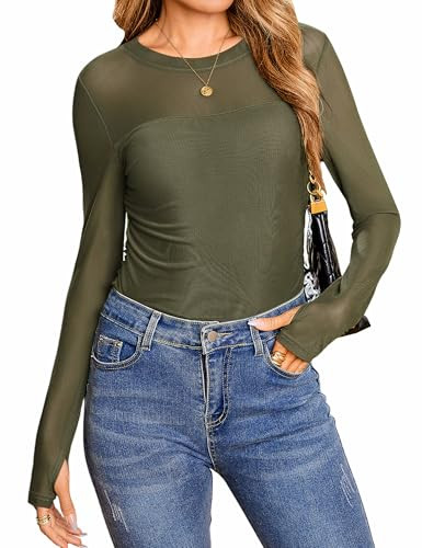 Totatuit Women's Mesh Long Sleeve Top