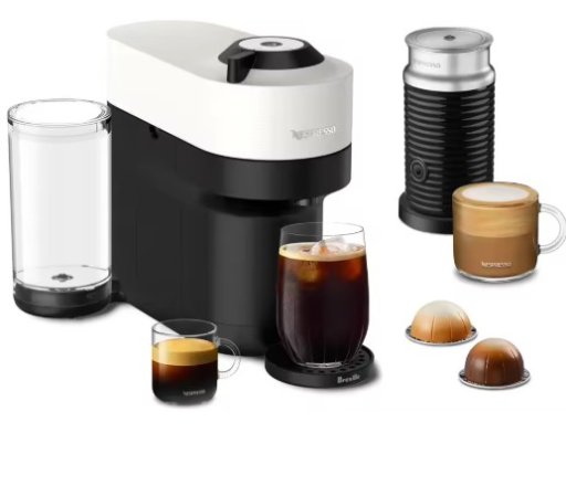 Breville VertuoPop+ Coffee and Espresso Maker with Milk Frother